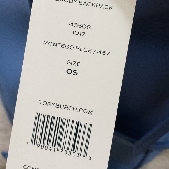 ⛔Tory Burch Brody Backpack Leather Montego Blue - Picture 3 of 7